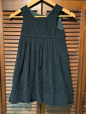 Vintage Lavender Blue - Hunter Green fine corduroy dress
